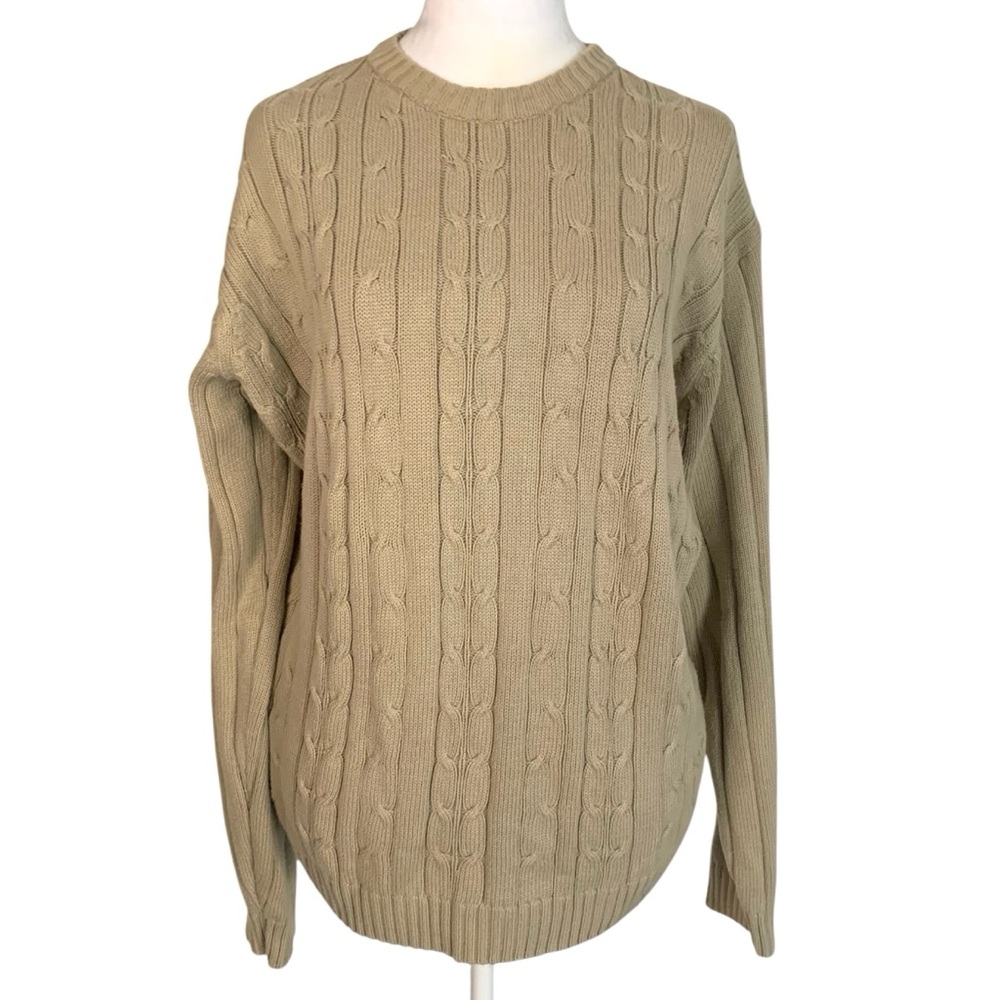 Oscar de la Renta XL Men’s 100% Cotton Desgner Cable Knit Fisherman’s Sweater